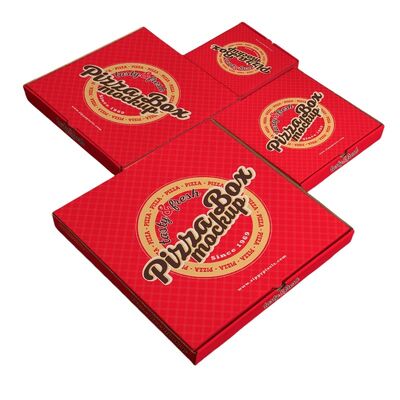 Flip Cover Food Packaging Box Corrugated Pizza Box With Customizable Printed Logo