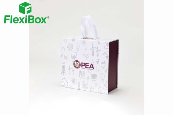 White Eco-Themed Foldable Magnetic Gift Box for Premium Brand Packaging
