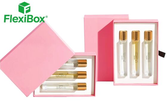 Book-Shaped Flip-Top Travel Perfume Gift Box with Side Webbing Handle and Customizable Inner Lining