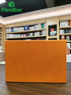 Orange Lychee Texture Foldable Gift Box with Magnetic Closure for Flat-Pack Shipping