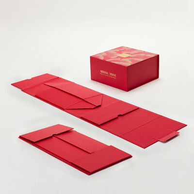 Craft Magnetic Rigid Boxes Printed Pink Luxury Folding Packaging Space Saving