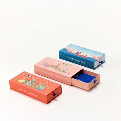 Rigid Cardboard Pull Out Gift Box Eco Friendly With Glossy Lamination Surface Finish