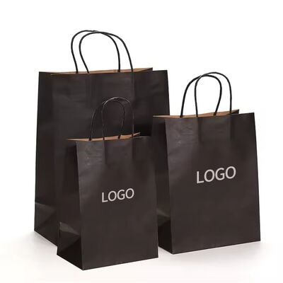 Brown White Black Craft Shopping Paper Bag Matte Lamination High Capacity For Secure Storage