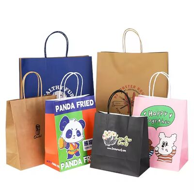 Brown White Black Craft Shopping Paper Bag Matte Lamination High Capacity For Secure Storage