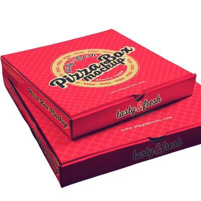 Flip Cover Food Packaging Box Corrugated Pizza Box With Customizable Printed Logo