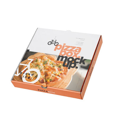Flip Cover Food Packaging Box Corrugated Pizza Box With Customizable Printed Logo
