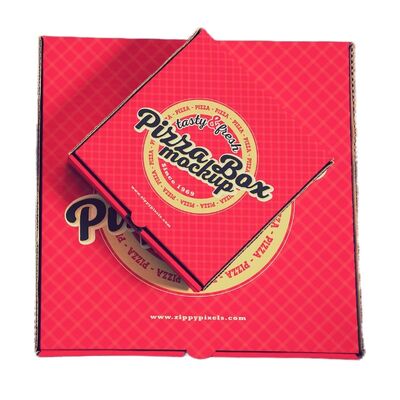 Flip Cover Food Packaging Box Corrugated Pizza Box With Customizable Printed Logo
