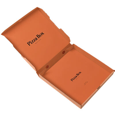 Flip Cover Food Packaging Box Corrugated Pizza Box With Customizable Printed Logo