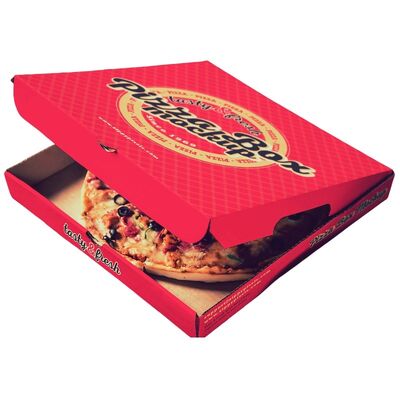 Flip Cover Food Packaging Box Corrugated Pizza Box With Customizable Printed Logo