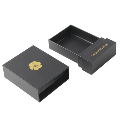UV Proof Black Card Small Cardboard Gift Boxes Pull Out Convenient And Lightweight