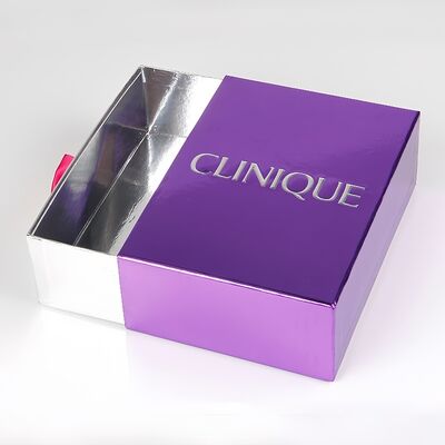 Customize Pull Out Gift Box Red With Small Batch And Hot Silver Logo