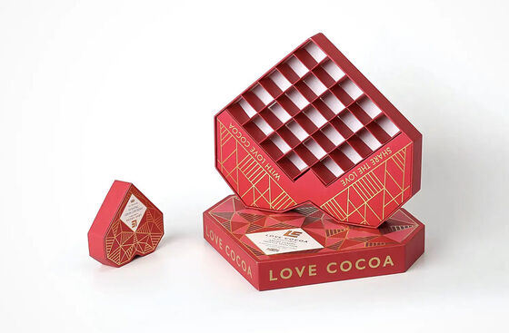 Premium Heart Shaped Food Packaging Box Customized Luxury Chocolate Gift Box