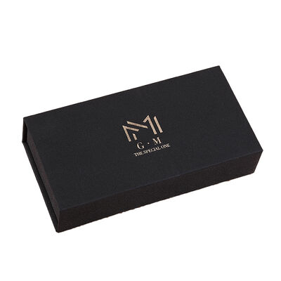 Black Card Paper Gift Box Hot Silver Logo Magnetic Book Box Convenient