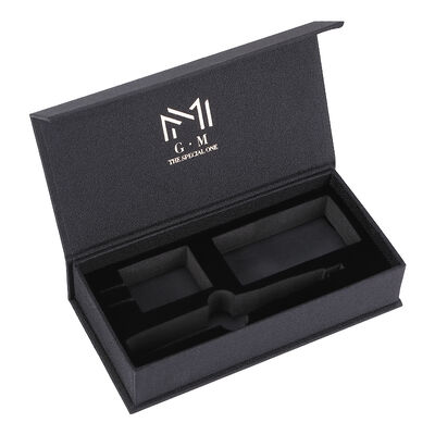 Black Card Paper Gift Box Hot Silver Logo Magnetic Book Box Convenient