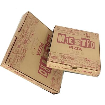 Customized Corrugated Pizza Box Flip Cover Lightweight And Space Saving