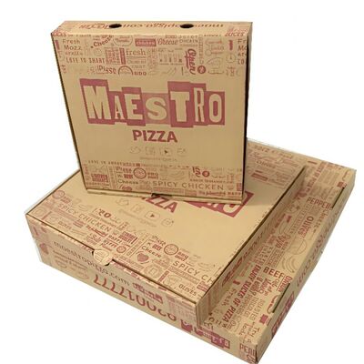 Customized Corrugated Pizza Box Flip Cover Lightweight And Space Saving