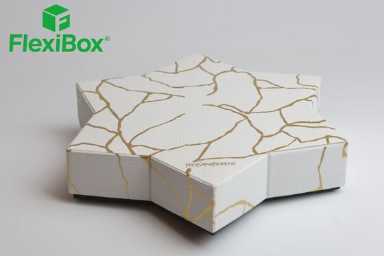 Luxury Star-Shaped Gift Box with Golden Marble Crack Pattern and Customizable Sizes and Colors
