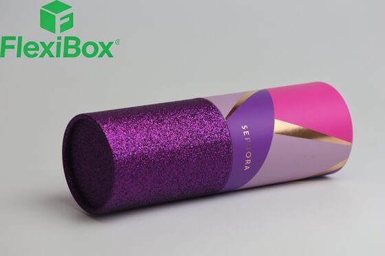 Luxury Cylindrical Cosmetic Packaging Box with Gold Foil Stamping for High-End Display