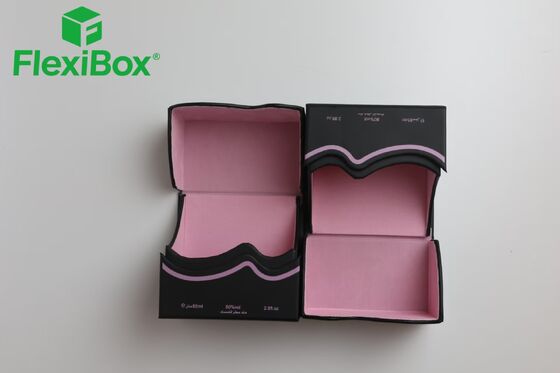 Black Wave Pattern Magnetic Flip Top Perfume Gift Box with Foldable Structure for Luxury Packaging