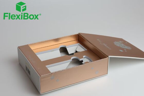 Luxury Perfume Gift Box with Customized Inner Cut-Out Structure, Metallic Texture, and High-Quality Rigid Paperboard