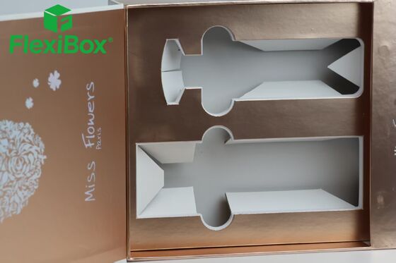 Luxury Perfume Gift Box with Customized Inner Cut-Out Structure, Metallic Texture, and High-Quality Rigid Paperboard