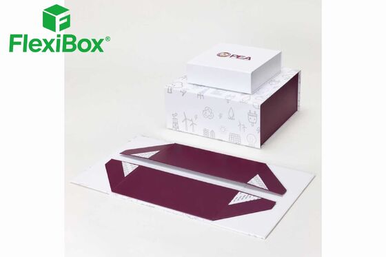 White Eco-Themed Foldable Magnetic Gift Box for Premium Brand Packaging