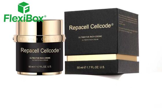 Luxury Black & Gold Magnetic Flip-Top Perfume Gift Box with Customizable Inner Support