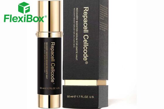 Luxury Black & Gold Magnetic Flip-Top Perfume Gift Box with Customizable Inner Support