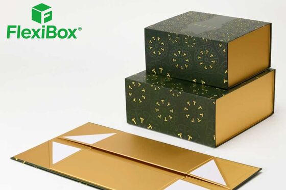 Foldable Flat Structure Magnetic Flip-Top Gift Box with Hidden Magnetic Flip Cover and Thickened Hard Box Protective Structure