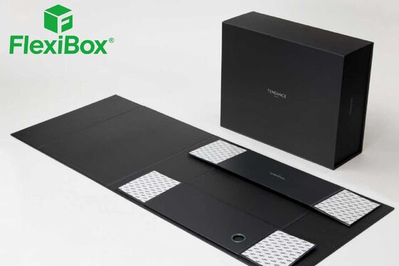 Premium Black Magnetic Flip-top Gift Box with Minimalist Design and Foldable Structure