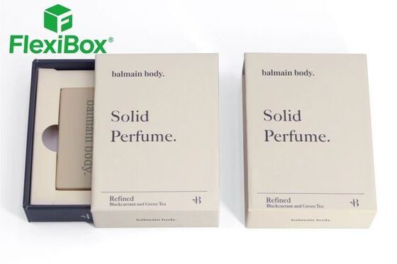 Solid Perfume Packaging Box with Two-Piece Hard Box Structure and Environmentally Friendly Die-Cut Paper Inner Tray Customizable Size and Material