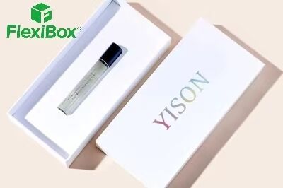 Book-Shaped Flip-Top Travel Perfume Gift Box with Side Webbing Handle and Customizable Inner Lining