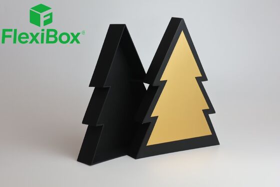 Christmas Tree Shape Xmas Tree Box with Interlocking Top-and-Bottom Structure and Customizable Surface Finish