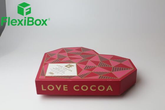 Irregularly Shaped Heart Rigid Box Structure with Rich Surface Finishes Chocolate Packaging Box for Valentine's Day Gifts