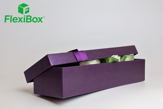 Elegant Purple Floral Gift Box with Transparent Window Display and Customizable OEM/ODM Services