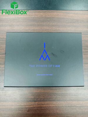 Black Matte Finish Magnetic Gift Box with Concealed Magnets and Customizable Inserts for Men's Skincare