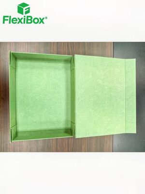 Olive-green Tree-bark Texture Book-style Rigid Box with Flip-top Hinged Design and Customizable Blank Surface