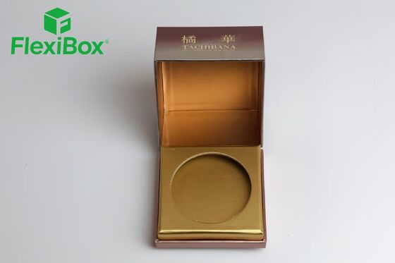Flip-Top Food Box with Round Inner Tray and Hinged-Lid Rigid Box for Tea Cakes and Chocolates