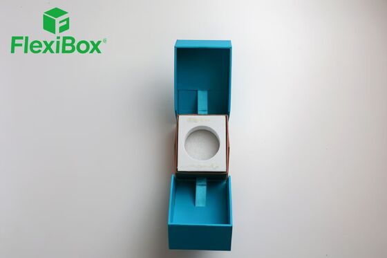 Dual-Flap Flip-Top Dietary Supplement Gift Box with Blue and Brown Design and Foam Insert for Premium Supplement Packaging Box