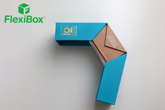 Dual-Flap Flip-Top Dietary Supplement Gift Box with Blue and Brown Design and Foam Insert for Premium Supplement Packaging Box
