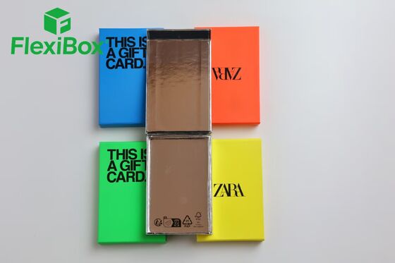 Foldable Two-Piece Gift Card Packaging Box with FSC-Certified Recyclable Paper and Vibrant Color Options for Retail Gift Card Box Displays