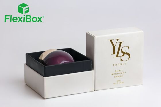 Upright Rectangular Rigid Cosmetic Packaging Box with Gold Foil Stamping and Custom Insert for Skincare Gift Box