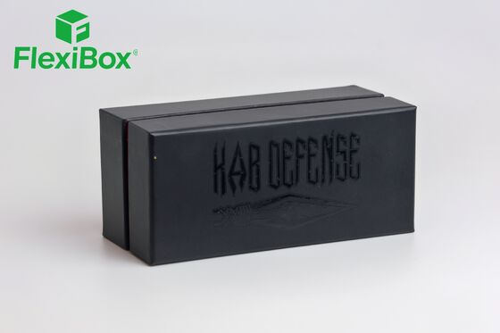 Black Matte Finish Drawer Gift Box with Shock-Absorbent Foam Insert and Distressed Embossed Branding Rigid Gift Box