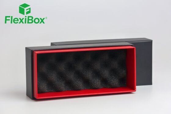 Black Matte Finish Drawer Gift Box with Shock-Absorbent Foam Insert and Distressed Embossed Branding Rigid Gift Box