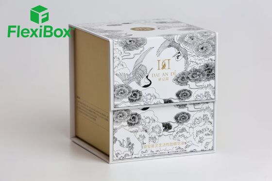 Square Rigid Structure Cosmetic Packaging Box with Traditional Chinese Aesthetics and Custom Insert Skincare Gift Box