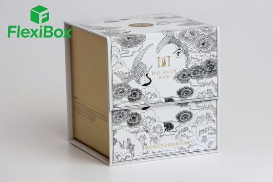 Square Rigid Structure Cosmetic Packaging Box with Traditional Chinese Aesthetics and Custom Insert Skincare Gift Box