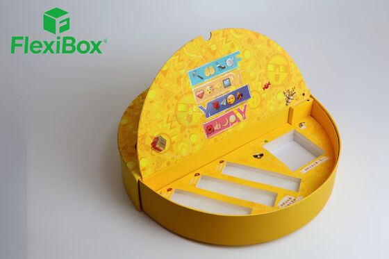 Emoji-Themed Bright Yellow Special-Shaped Emoji Gift Box and Special-Shaped Gift Box with Counter Display Stand