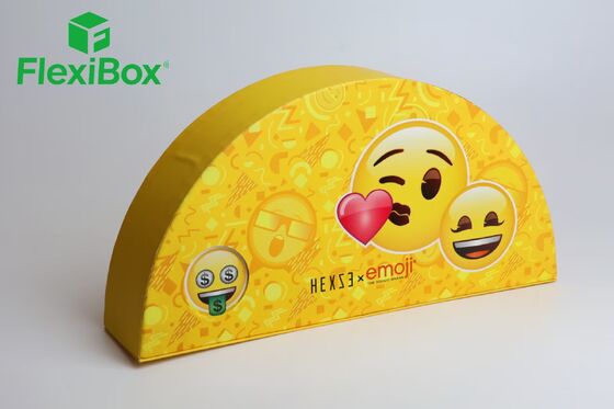 Emoji-Themed Bright Yellow Special-Shaped Emoji Gift Box and Special-Shaped Gift Box with Counter Display Stand