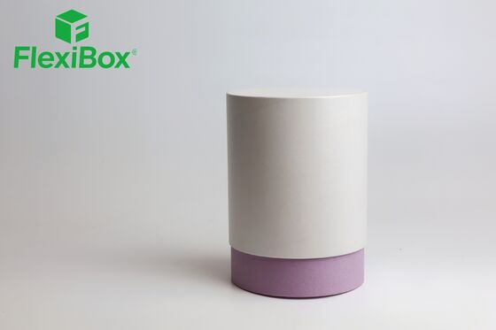 White Cylindrical Rigid Paper Tube with Custom Insert for Pharmaceutical Packaging and Healthcare Product Containers