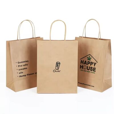 Sacs en papier artisanal brun blanc noir Laminaison mate Haute capacité pour un stockage sécurisé